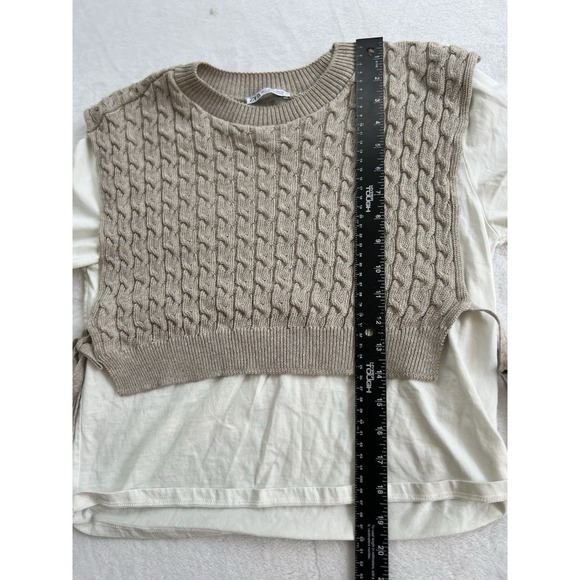 ZARA‎ Layered Docking Cable Braid Size Large Beige white 3-0815S - Picture 8 of 9